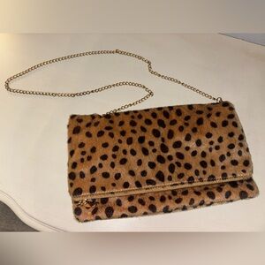 Leopard Print Chain Clutch